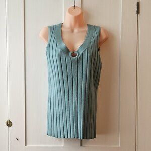 Axcess Sleeveless Sweater with Keyhole Detail